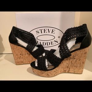 Steve Madden Elston Black Sandal Shoe Size 8